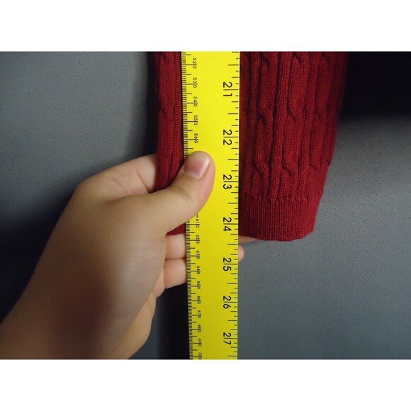 Apt 9 Cardigan Sweater Cable Knit Ship Red Notch Collar Button Front Size 1X New - Picture 9 of 11